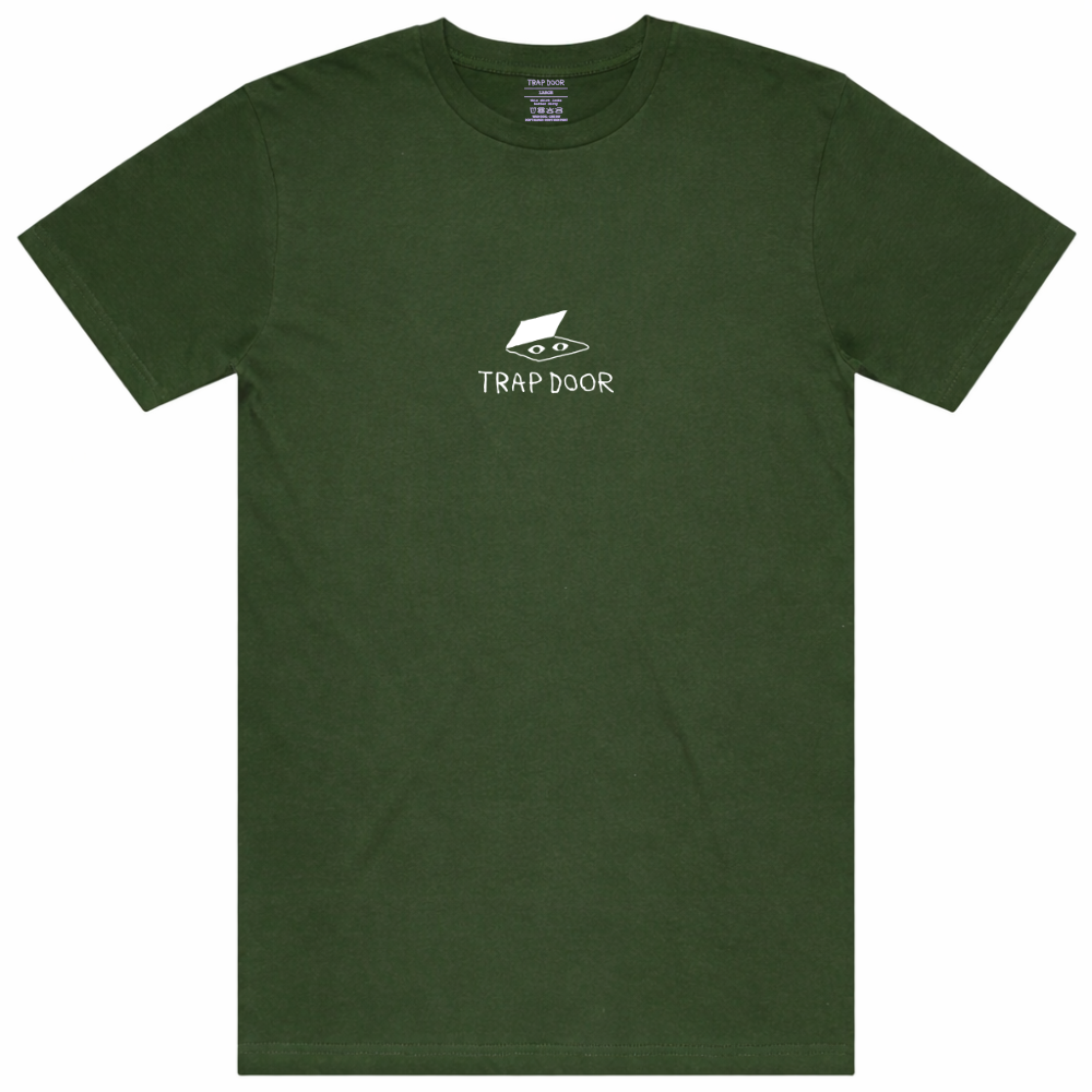 Trap Door Tee (S) Logo Forest Green