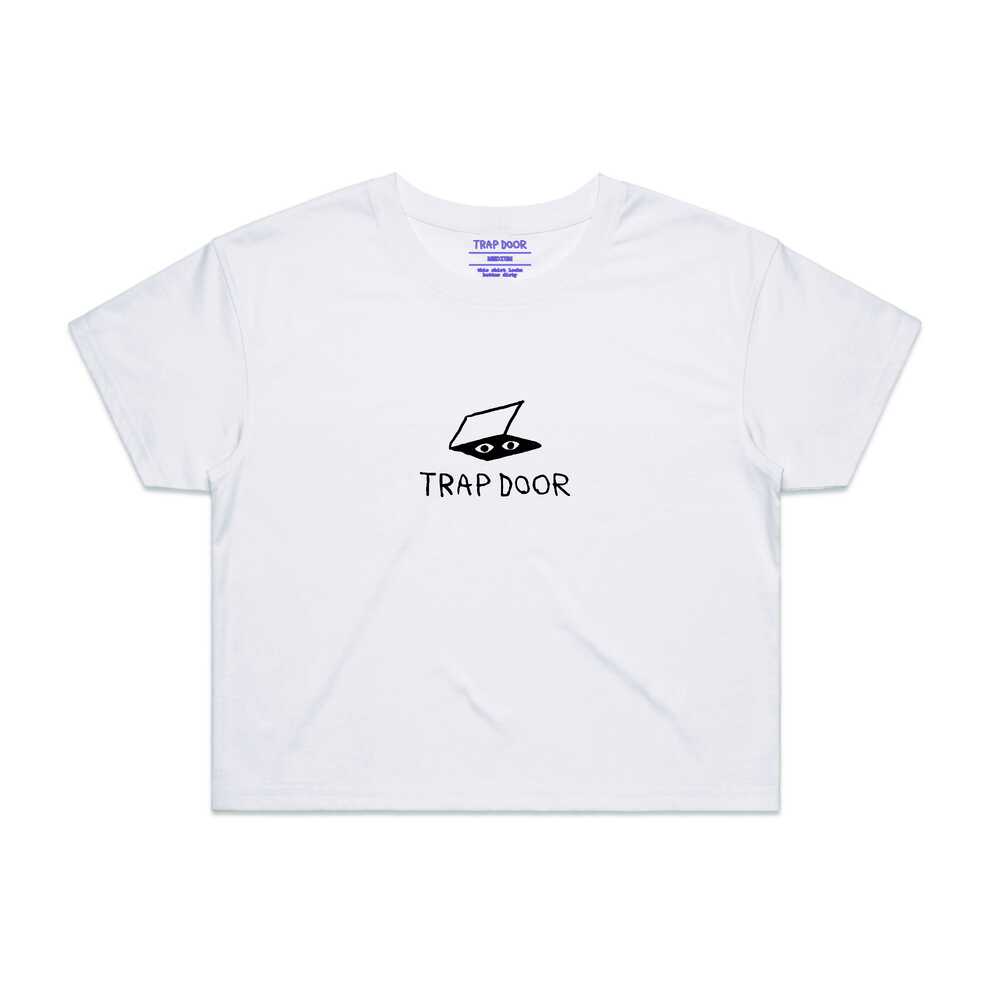 Trap Door Women's Crop Tee Logo (XS) White