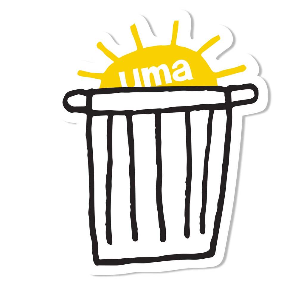 UMA Sticker Trashcan Sunrise 4.25"